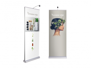 Details about   EXPAND MEDIA QuickScreen Retractable Display Roll Up Banner with Travel Case 